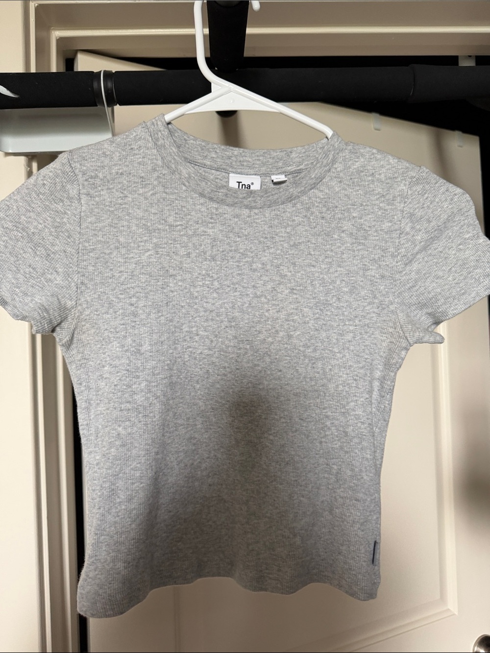 TNA Gray Ribbed Short Sleeve Tee